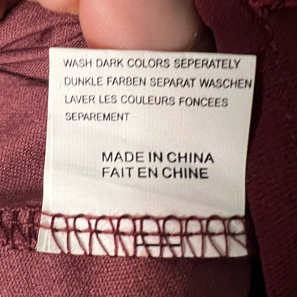 Qearal Burgundy Chiffon Sheer Sleeve Top With Embroidered Polka Dots - Small - Picture 8 of 10